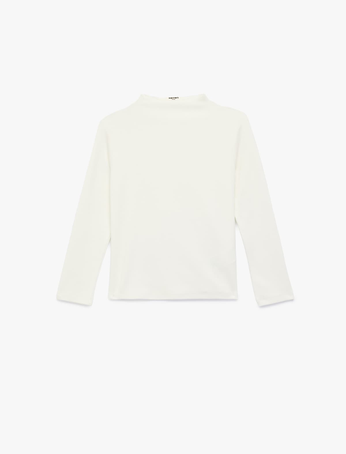 Modal Qarışıq Uzunqol Dəstəkli Yaxa Basic T-shirt