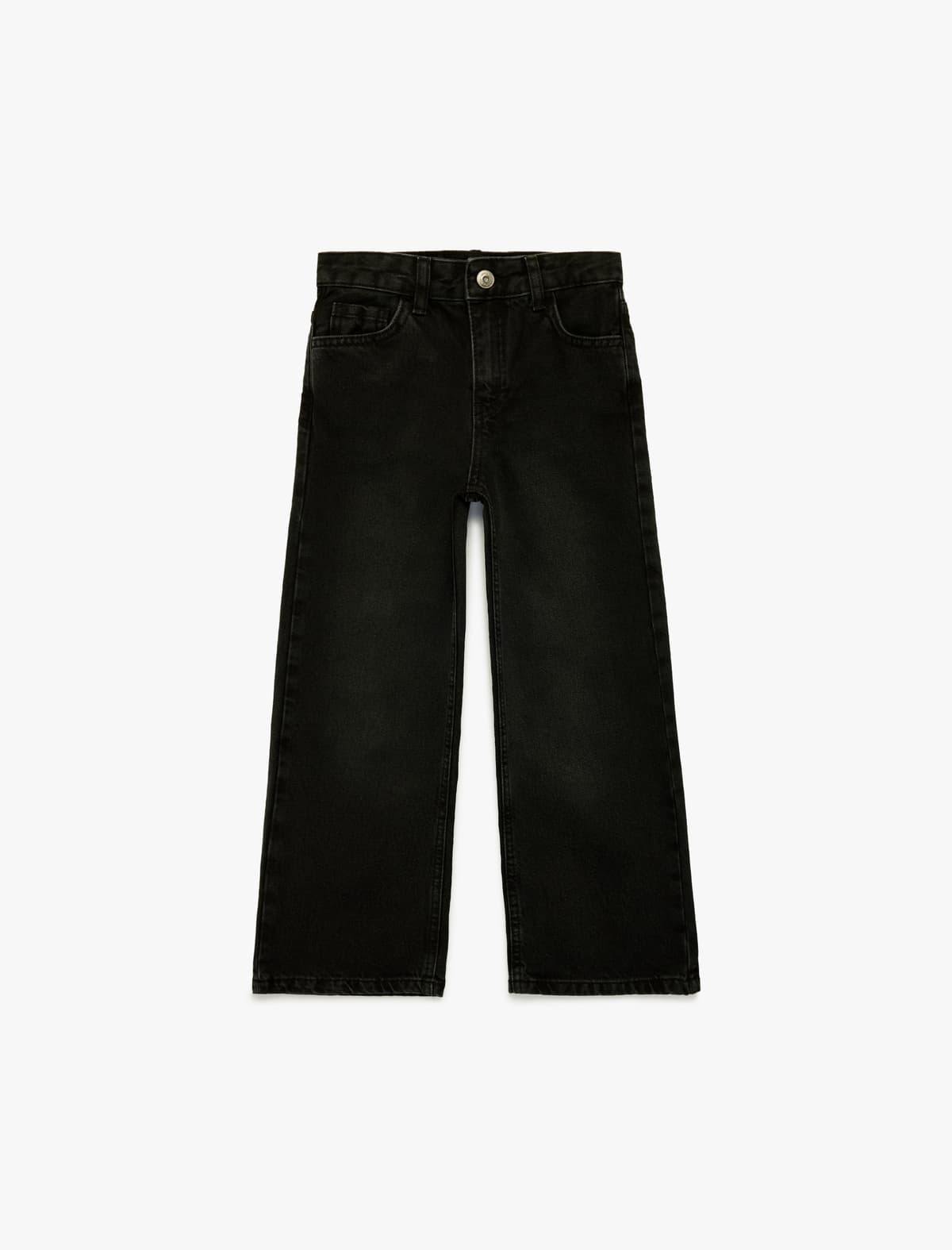 Pambıq Cib Detallı Geniş Ayaqlı Denim Şalvar
