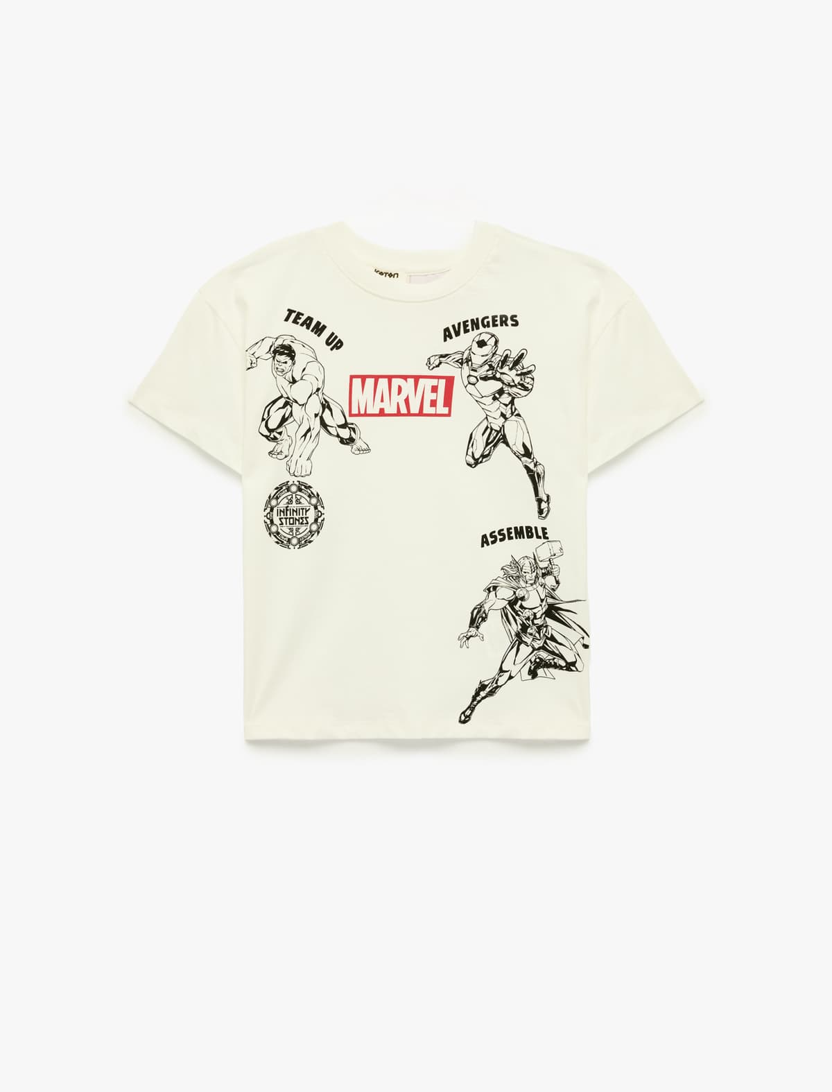 Lisenziyalı Marvel Çaplı Qısaqol Ekipaj Yaka Pambıq Böyük Boy T-shirt