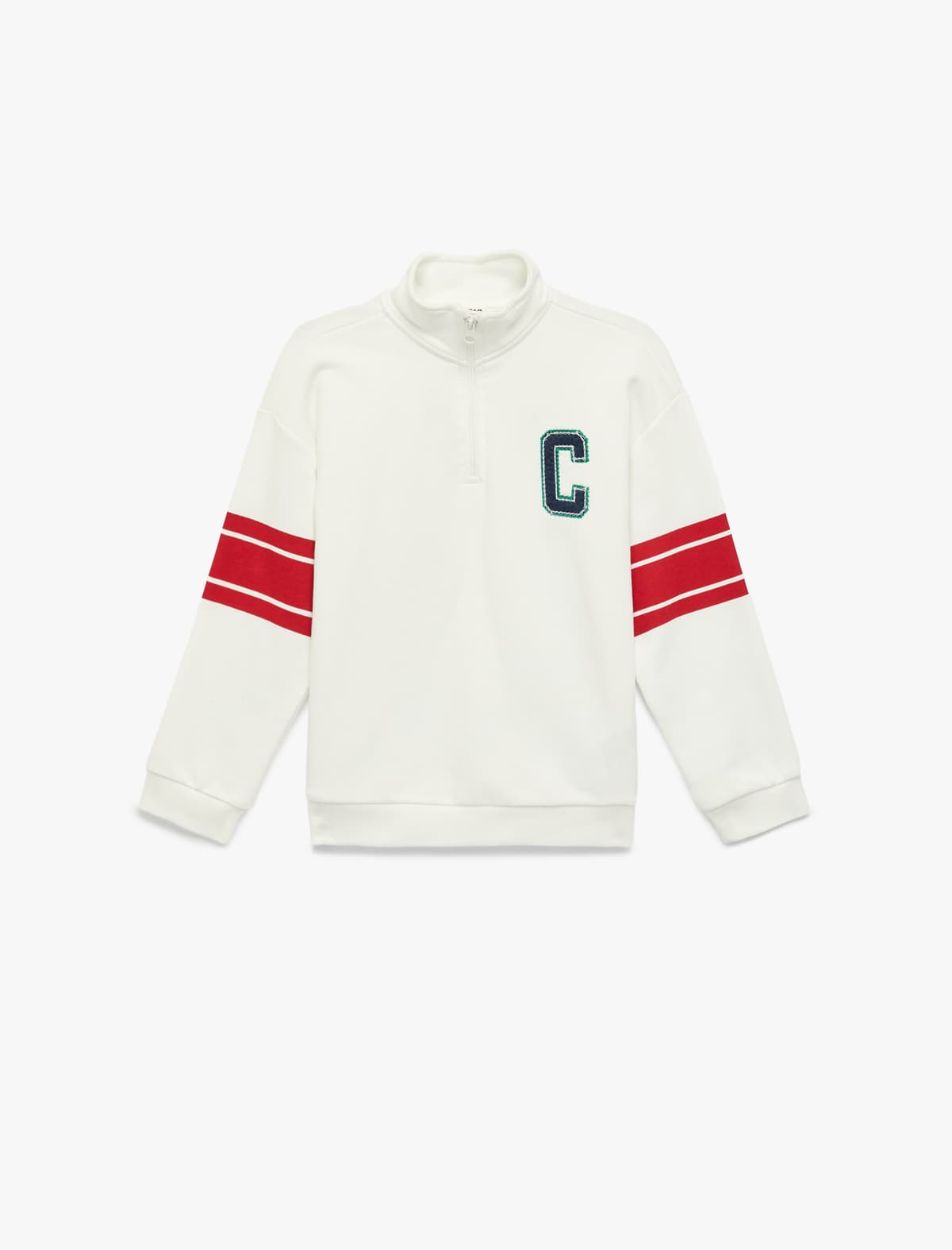 Aplikasiya Detallı Uzunqol Hündür Yaxa Oversize Sweatshirt