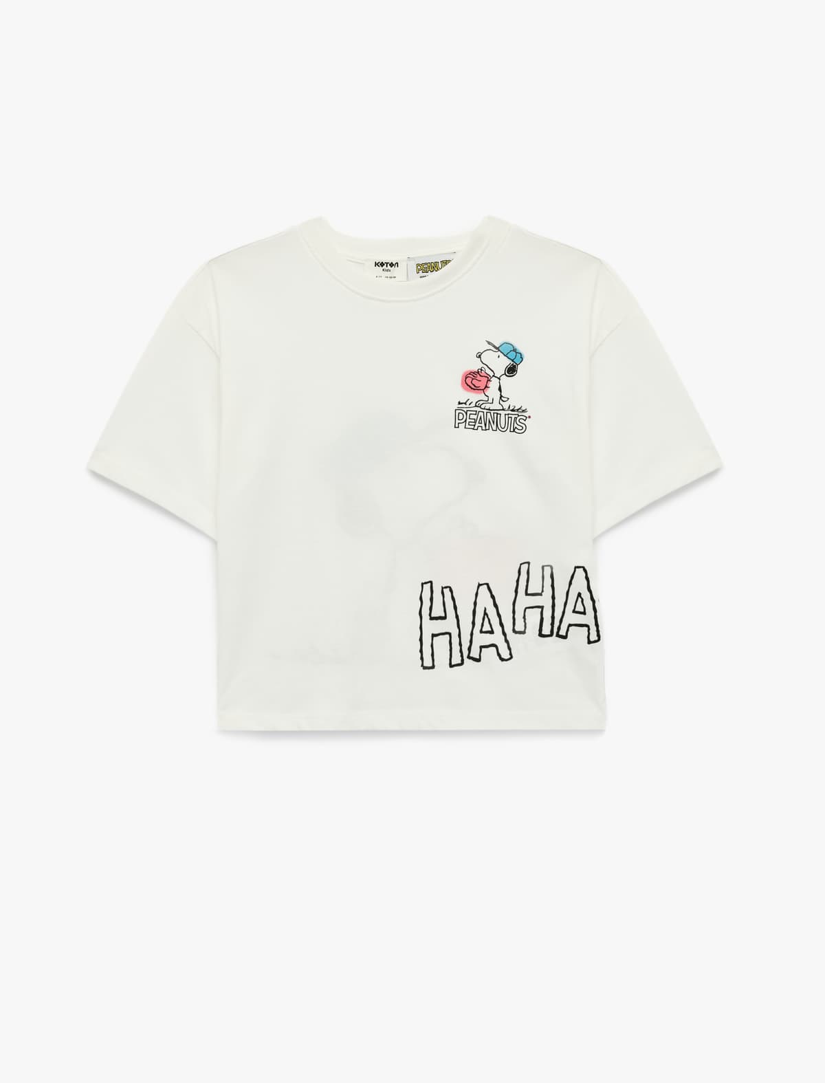 Lisenziyalı Snoopy Çaplı Qısaqol Ekipaj Yakalı T-shirt