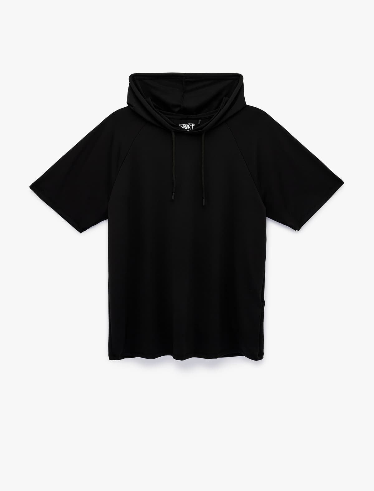 Rahat Fit Qısaqol Kapşonlu İdman T-shirt