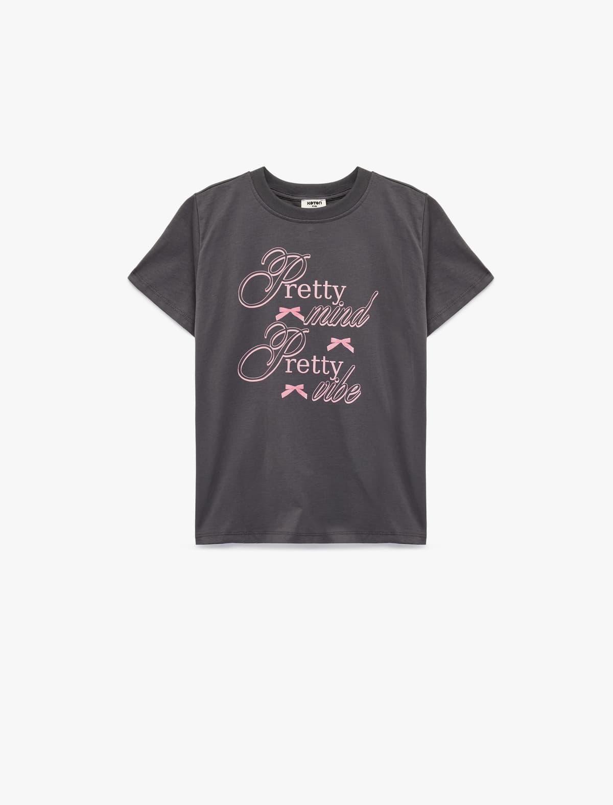 Crew Yaka Qısaqol Pambıq Çaplı T-shirt