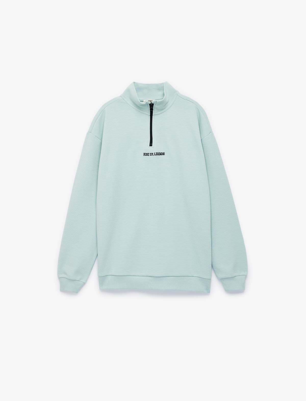 Uzunqol Yarım Fermuarlı Yaxalı Sweatshirt