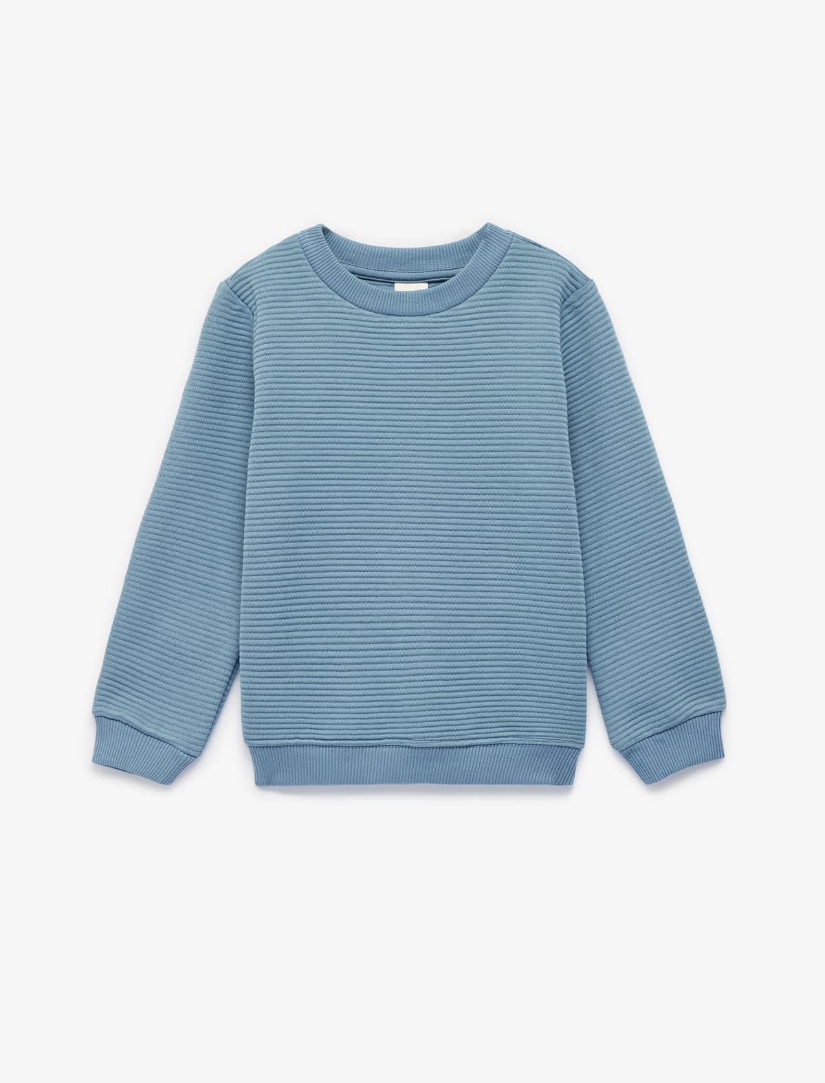 Ekipaj Yakalı Teksturalı Uzunqol Sweatshirt