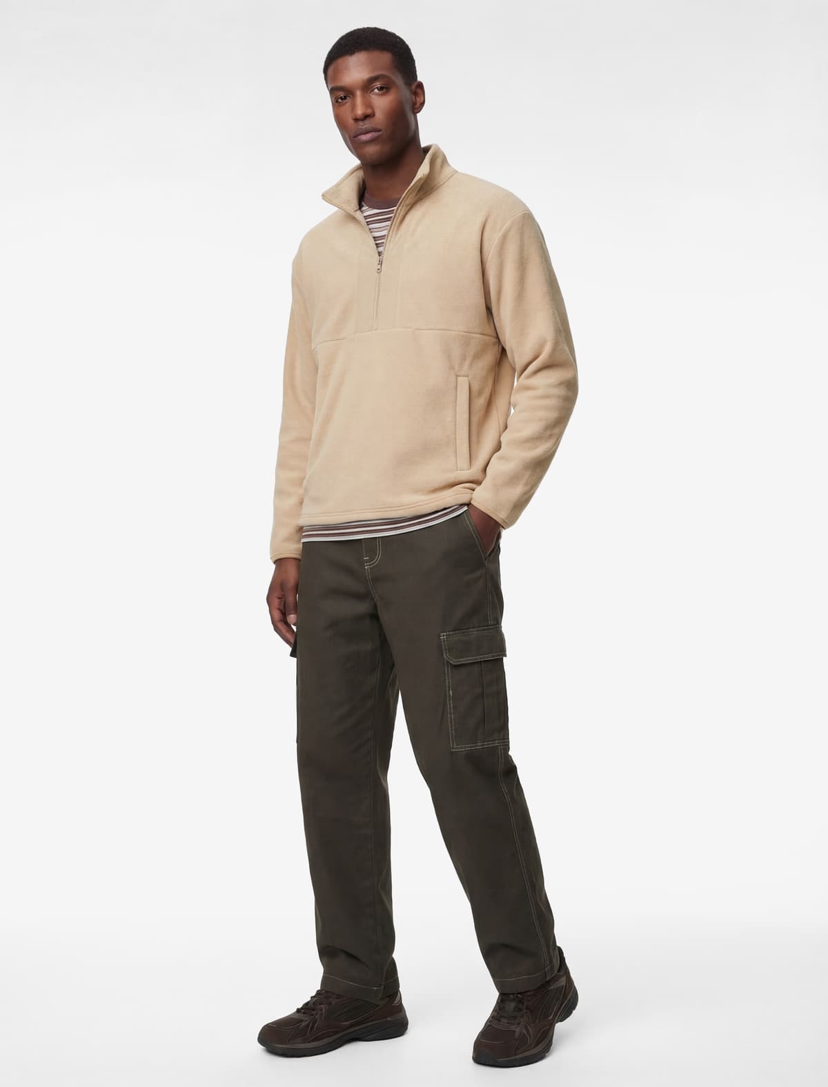 Uzunqol Cib Yarım Fermuarlı Fleece Sweatshirt
