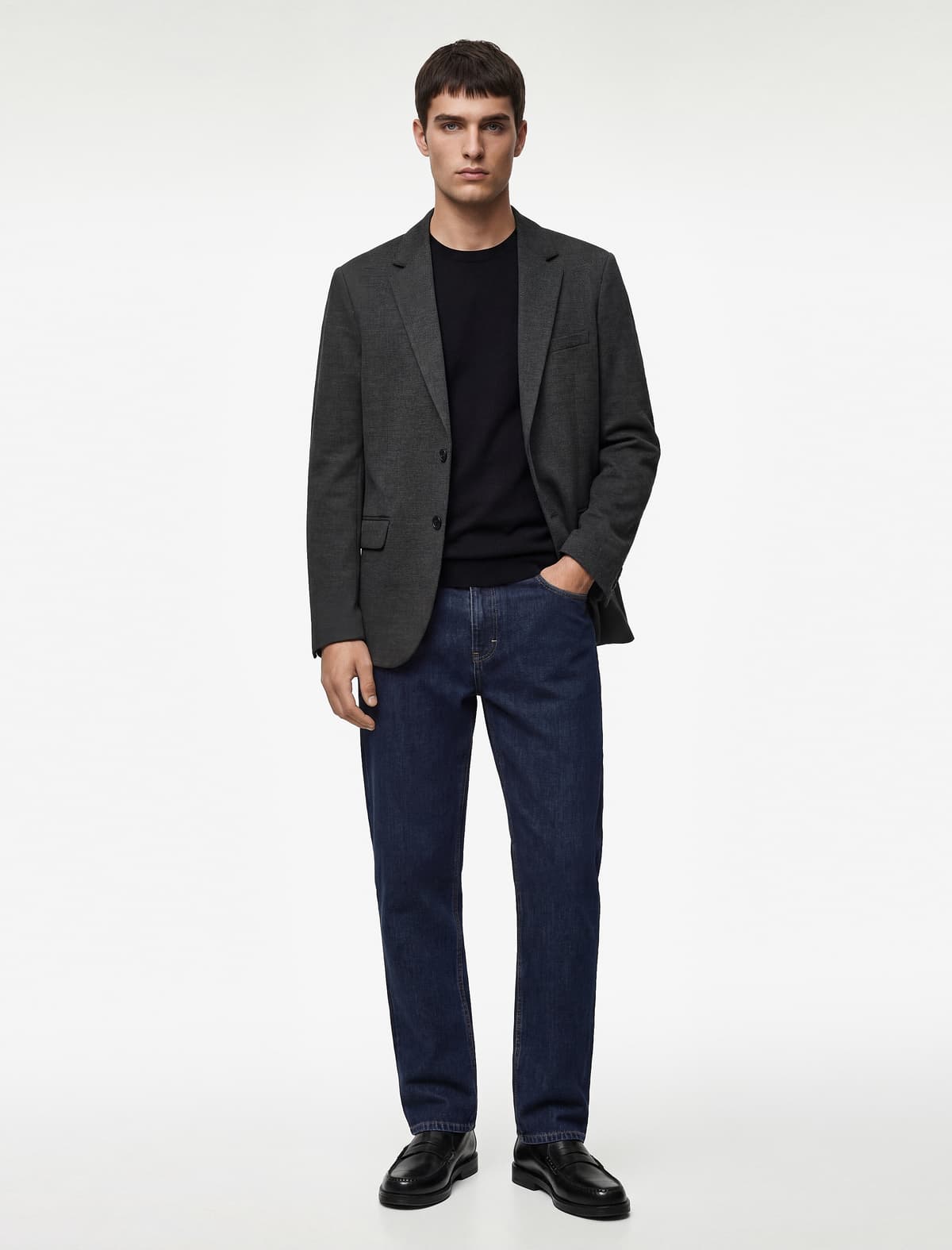 Slim Fit Viskoz Qarışığı Düyməli Qapaqlı Cib Mono Yaxa Blazer Gödəkçə