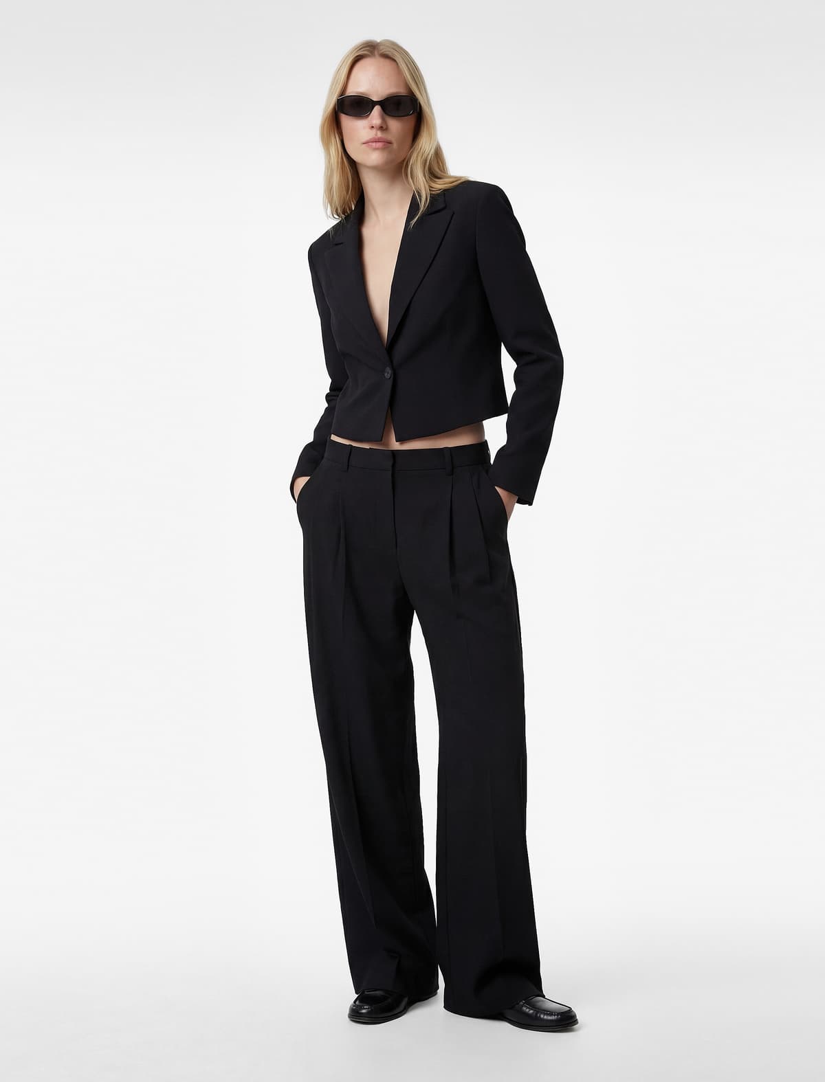 Normal Fit Uzunqol Crop Blazer gödəkçə