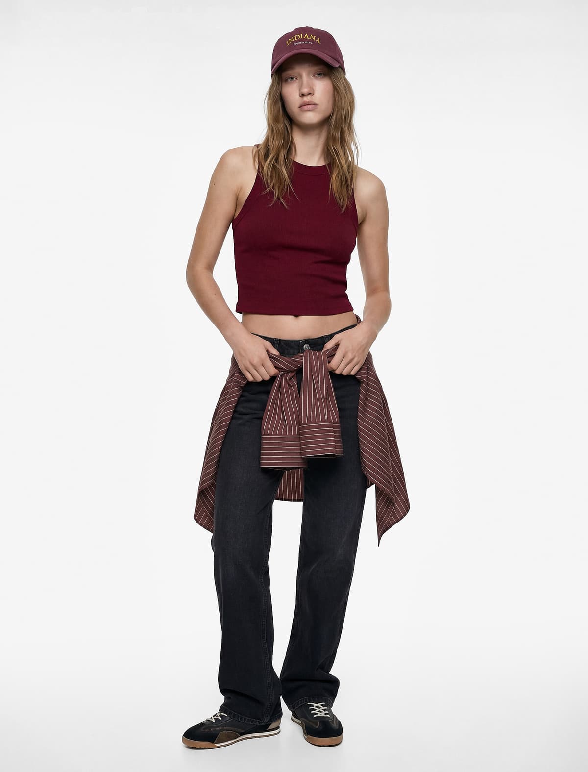Slim Fit Qolsuz Yaxalı Bluza