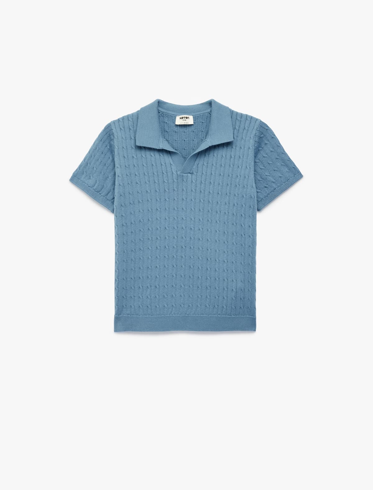Pambıq Qısaqol Polo Yaka Trikotaj T-shirt