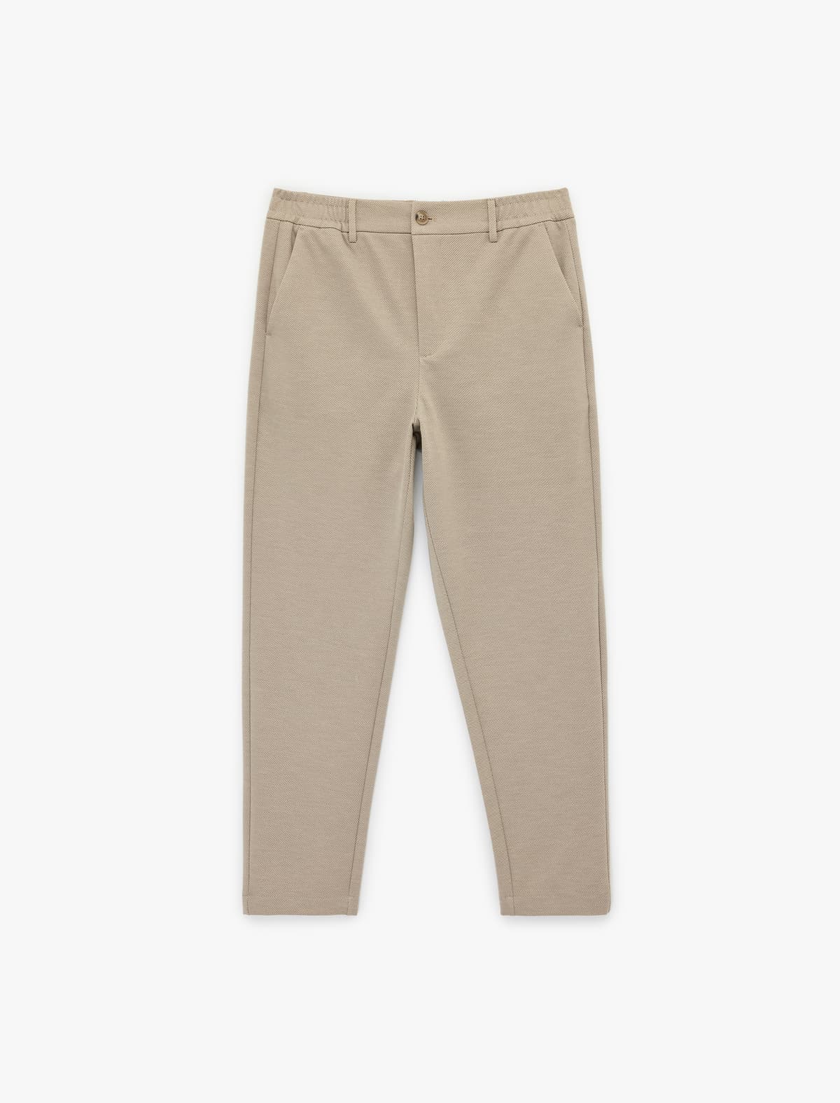 Slim fit Viskoz Qarışıqlı Cib Düyməli Chino Şalvar