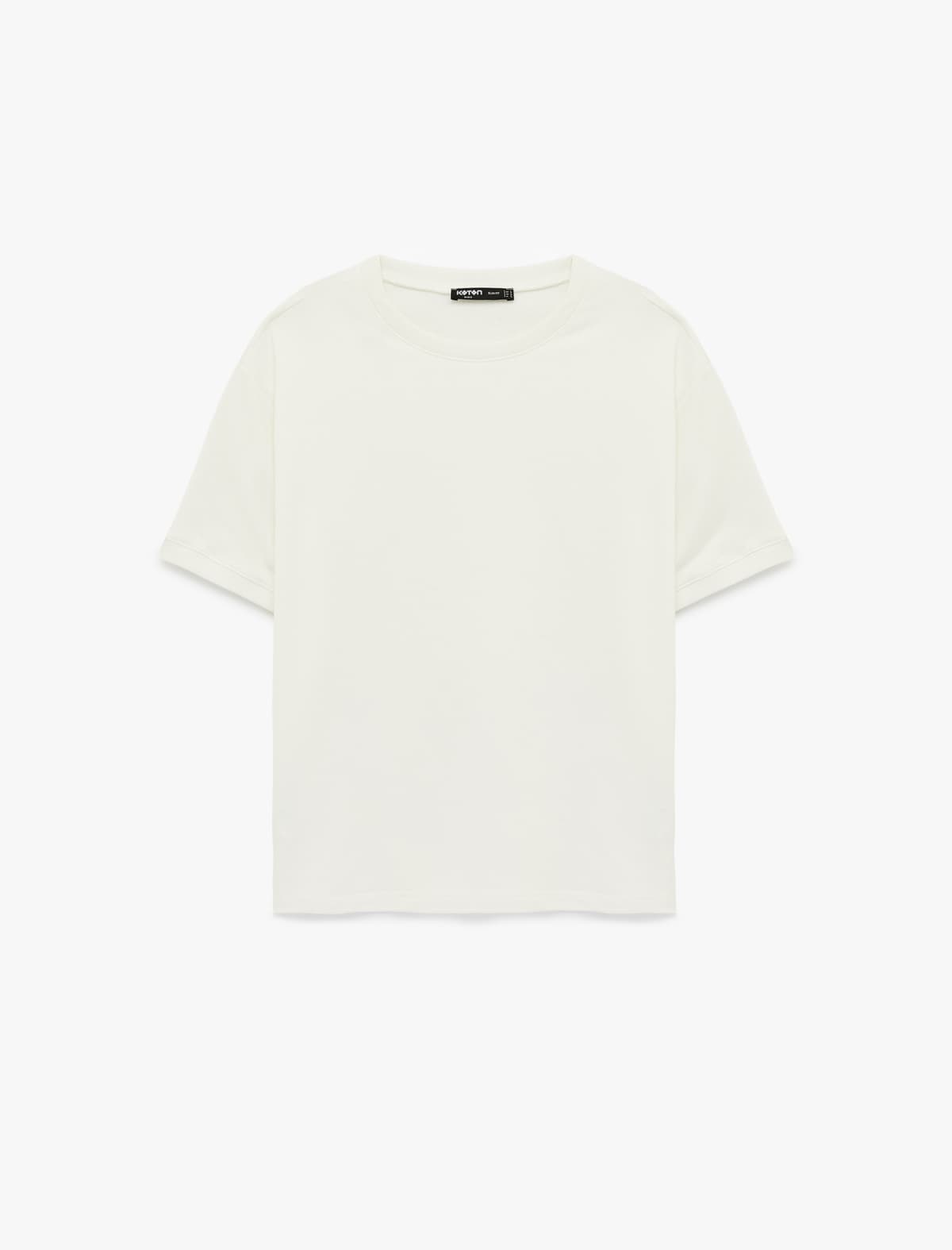 Qısaqol Ekipaj Yakalı Soild Parça Əsas Böyük Boy T-shirt