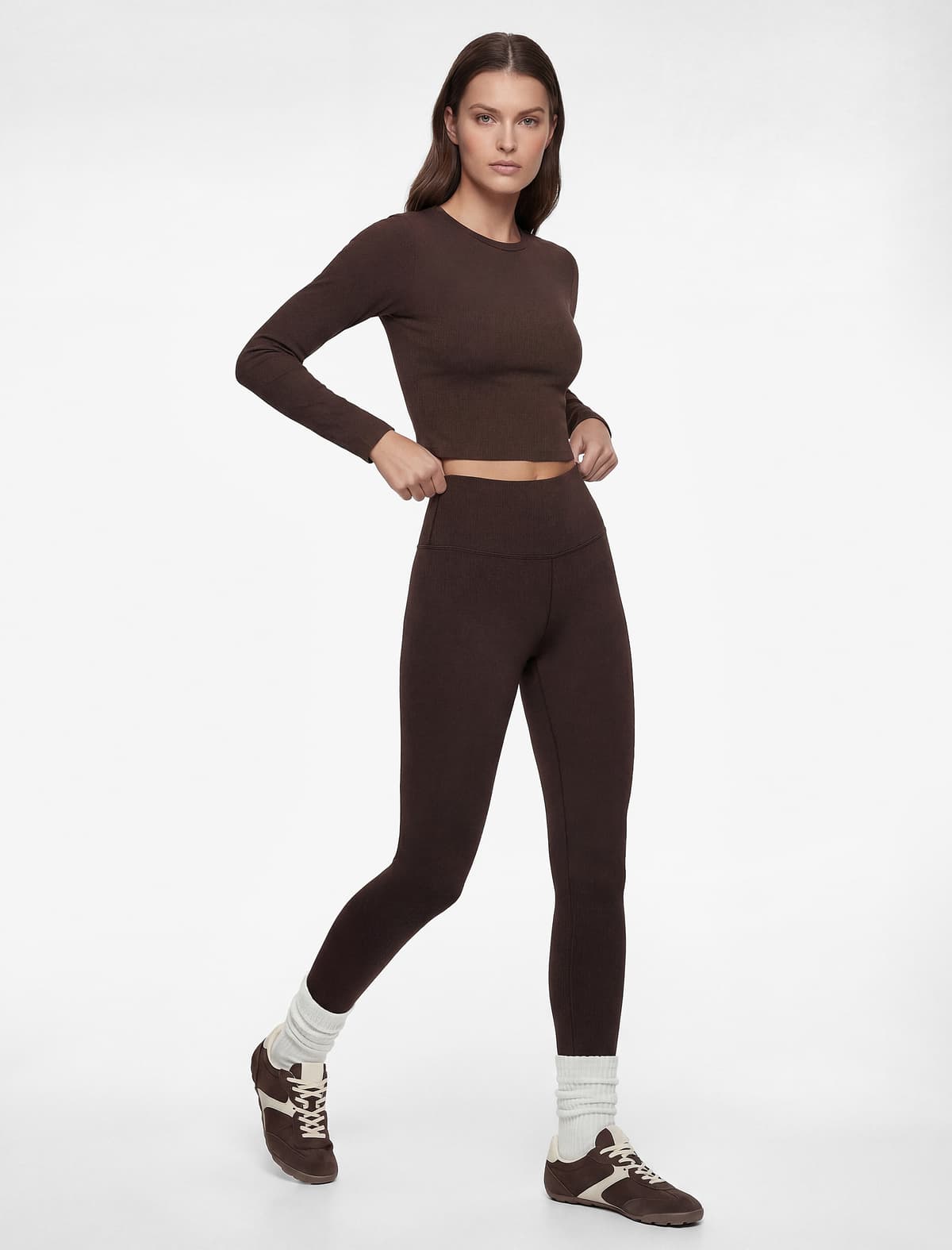 Yüksək Bel Skinny Fit İdman Leggings