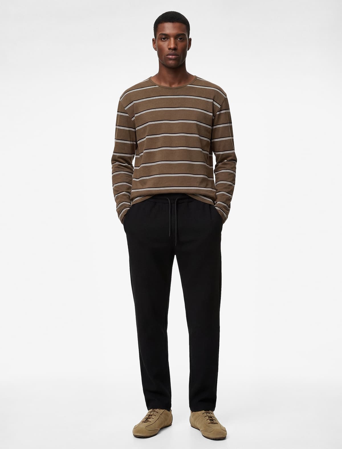 Normal Ayaq Normal fit Cibli Teksturlu Bel Sweatpants
