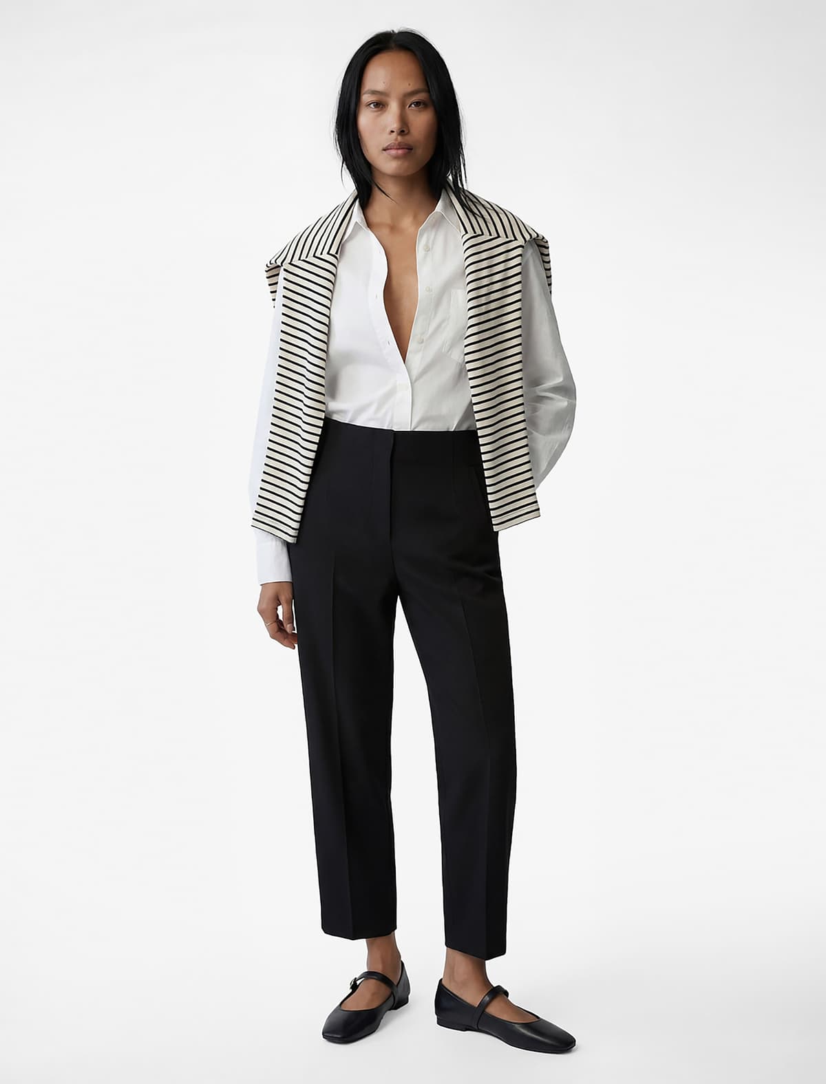 Basic Slim fit Düyməli Uzunqol Pambıq Tişört
