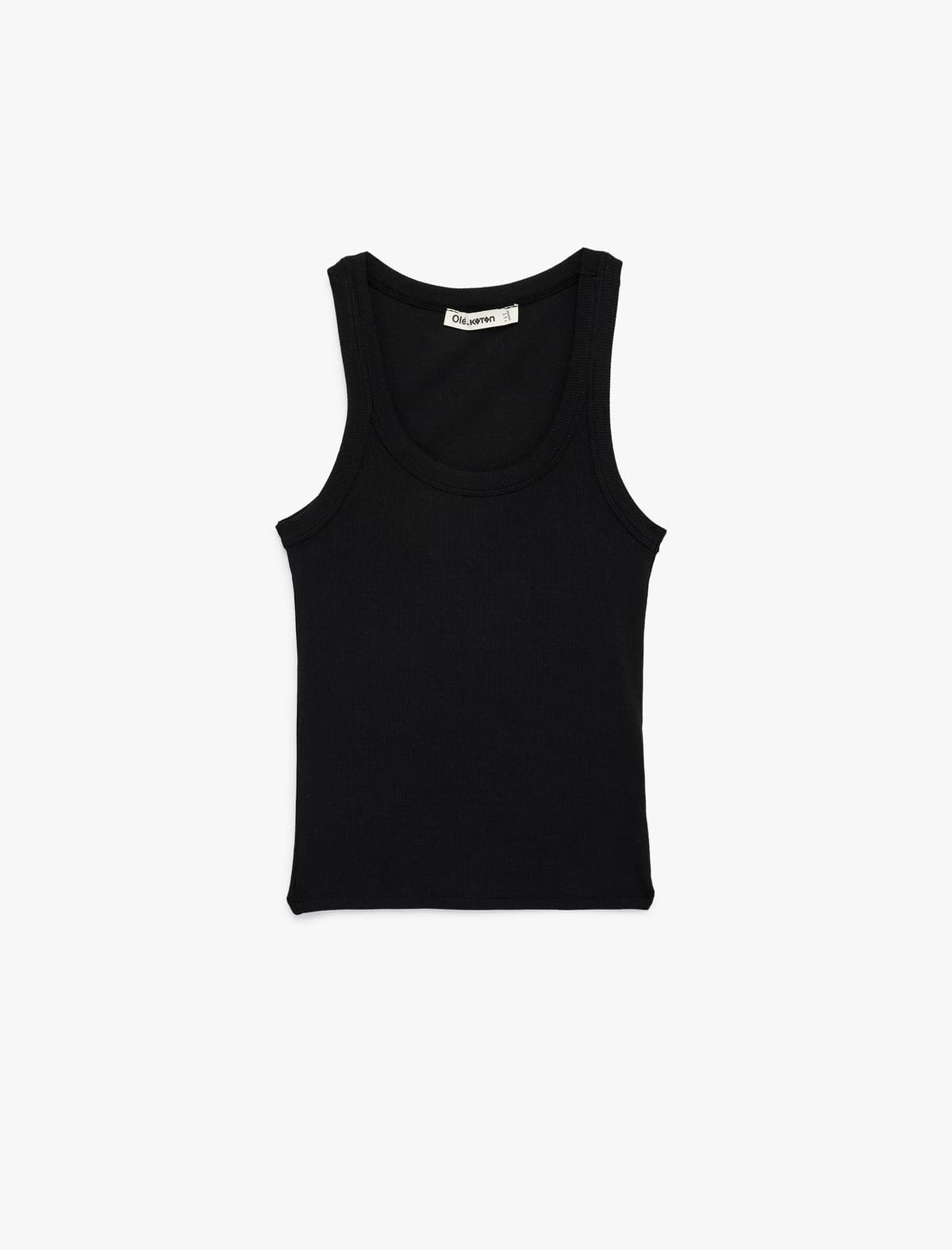 Kamzulya U-boyunlu Qolsuz Slim fit İdmançı
