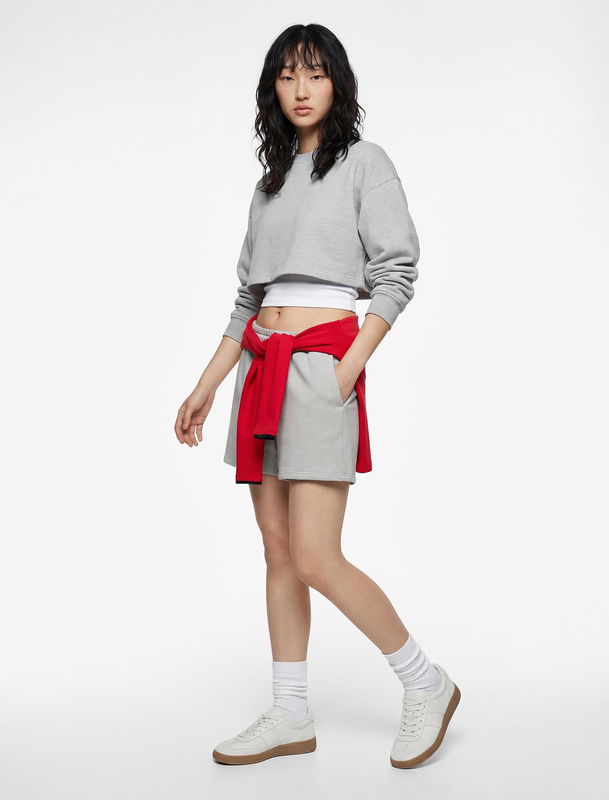 Cibli və beli krujevalı pambıqlı Slim fit mini şort