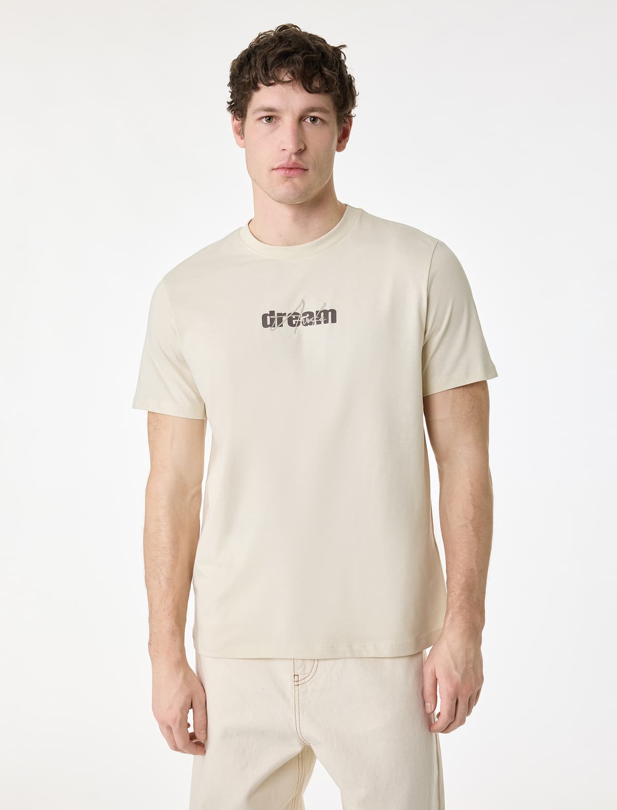 Regular Fit Qısaqol Ekipaj Yaka Pambıq Çaplı T-shirt