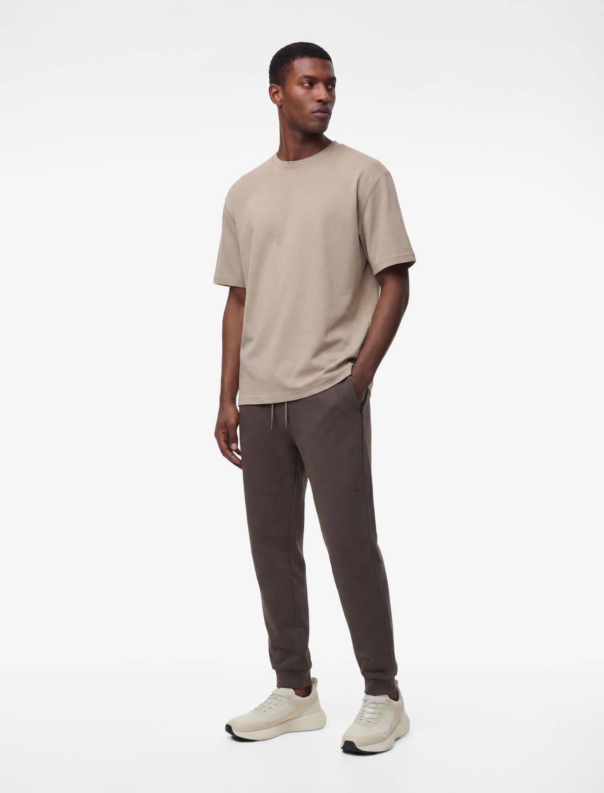 Qısaqol Yakalı Pambıq Rahat Fit Basic İdman T-shirti