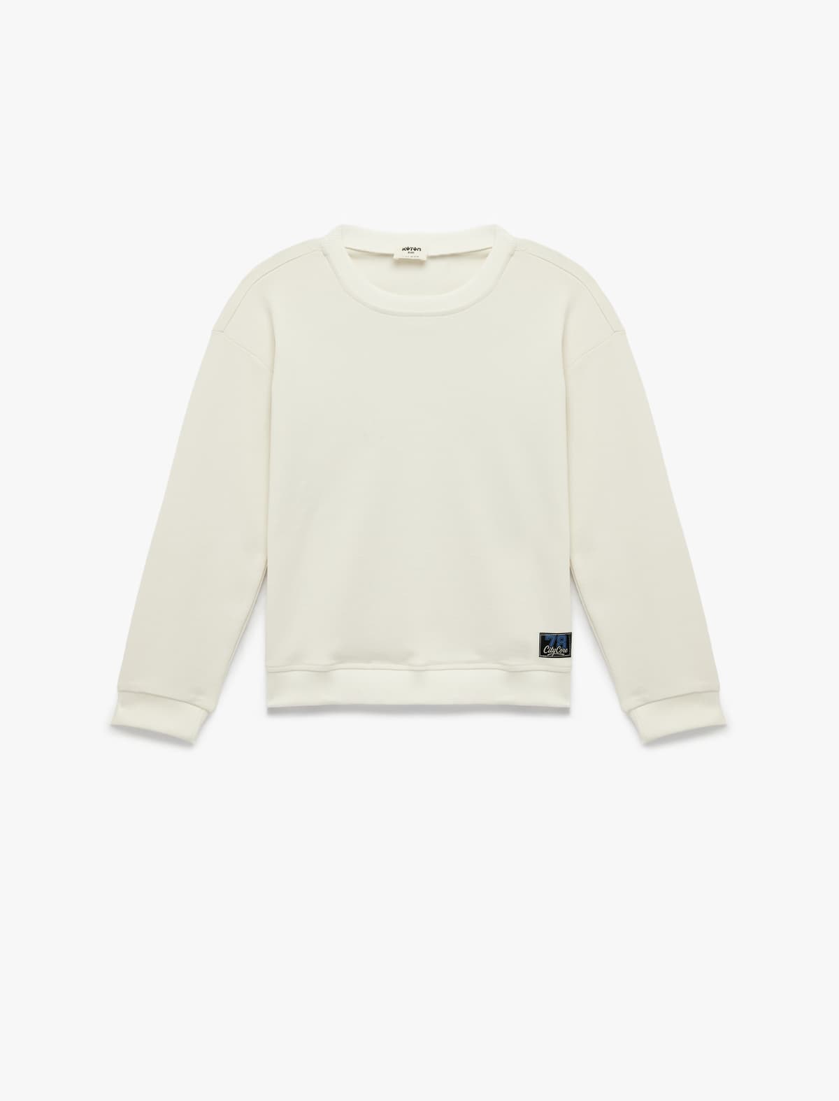 Pambıq Uzunqol Dəyirmi yaxa Arxa Çaplı Sweatshirt