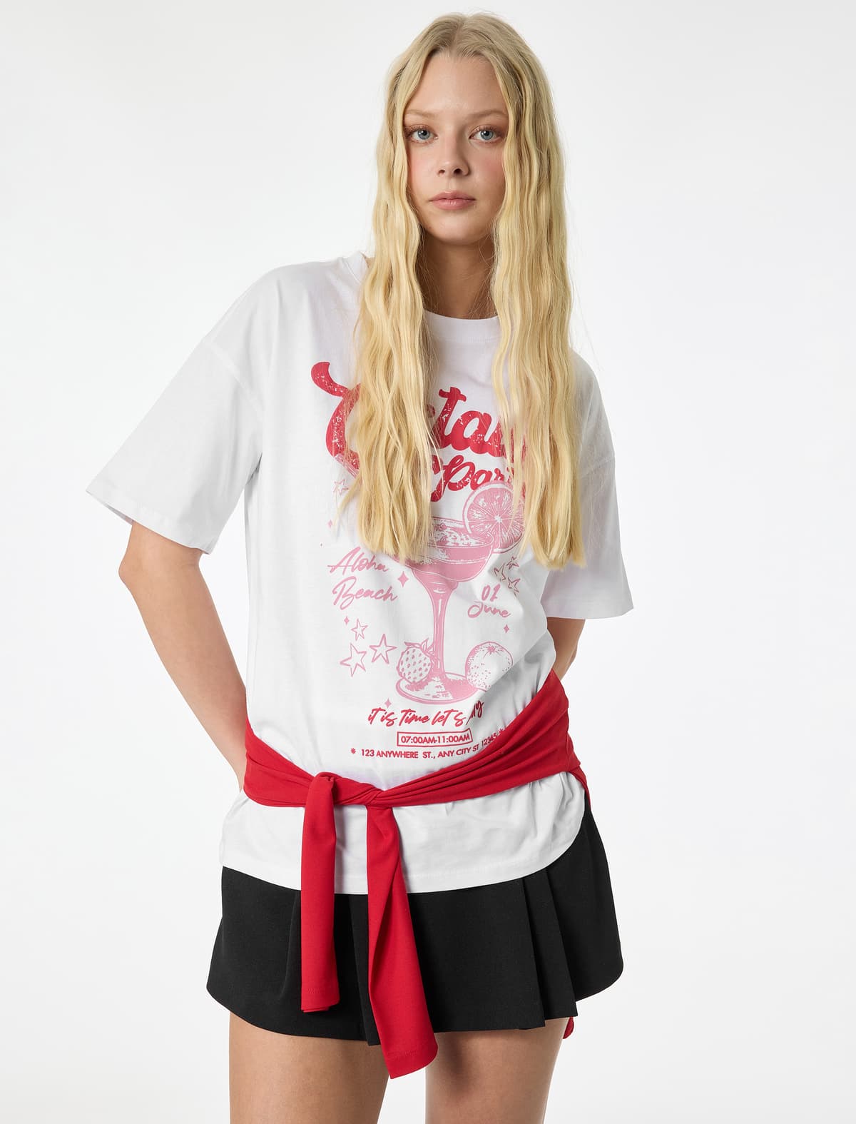 Rahat Fit Qısaqol Ekipaj Yakalı Çaplı T-shirt
