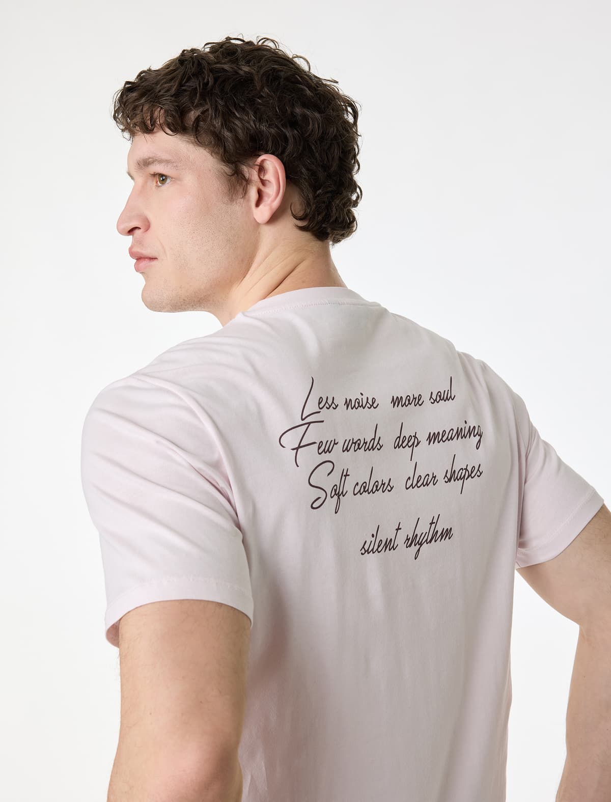 Regular Fit Qısaqol Ekipaj Yaka Pambıq Arxa Çaplı T-shirt