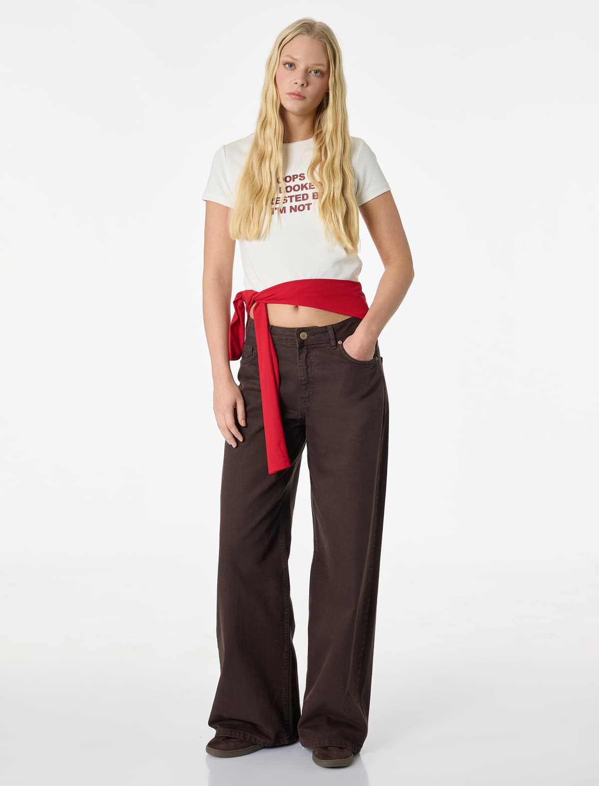 Slim fit Qısaqol Dəyirmi yaxalı Çaplı tişört