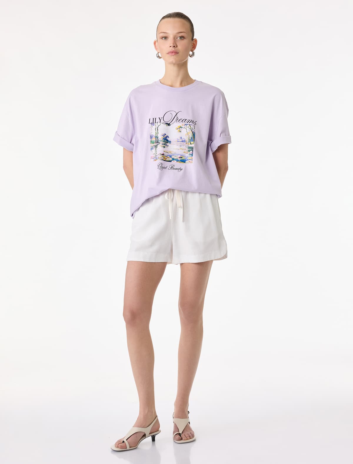 Pambıqdan Qısaqol Yakalı Çaplı T-shirt