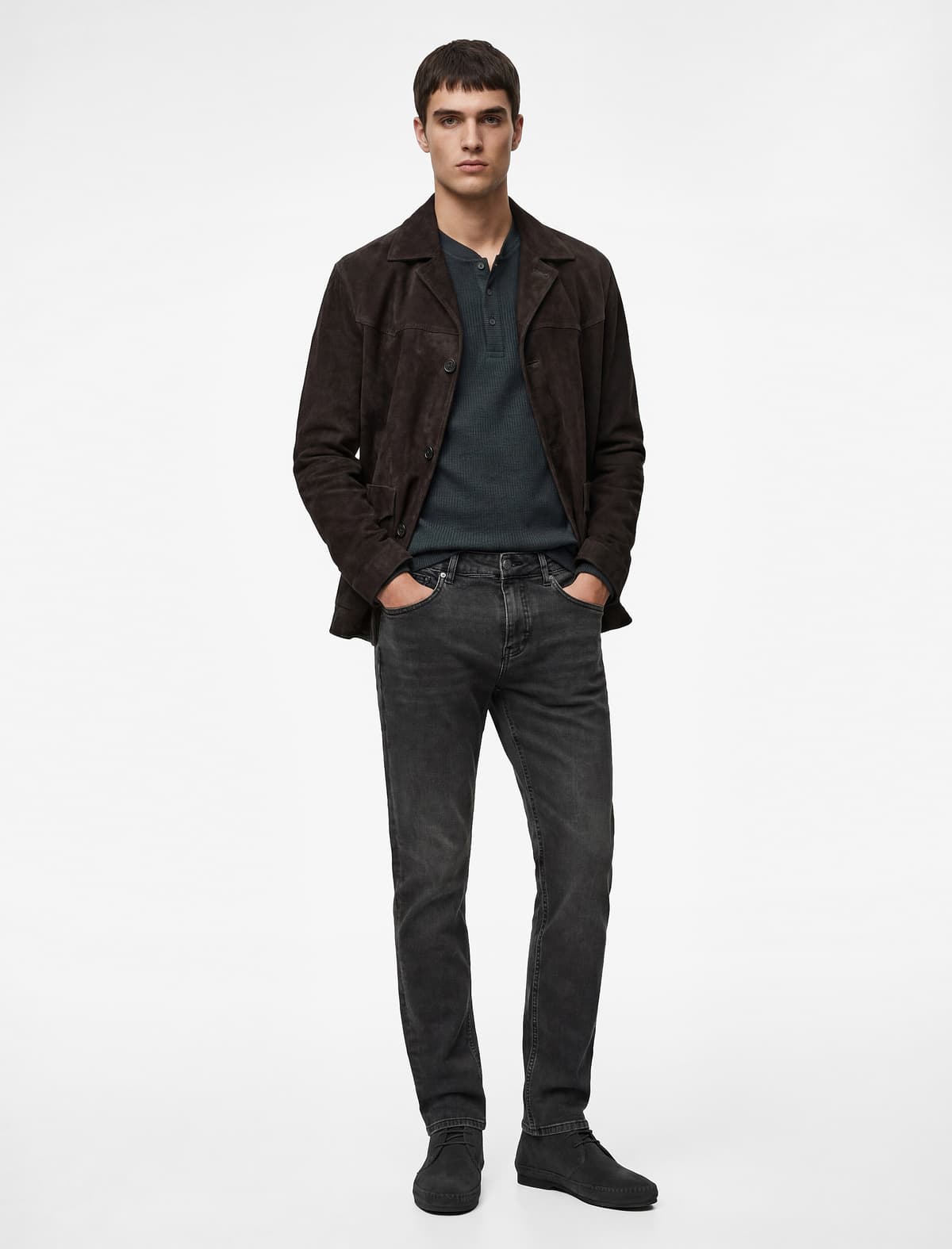 Düyməli Cib Detallı Normal Bel Slim Fit Jean Şalvar - Brad Jean