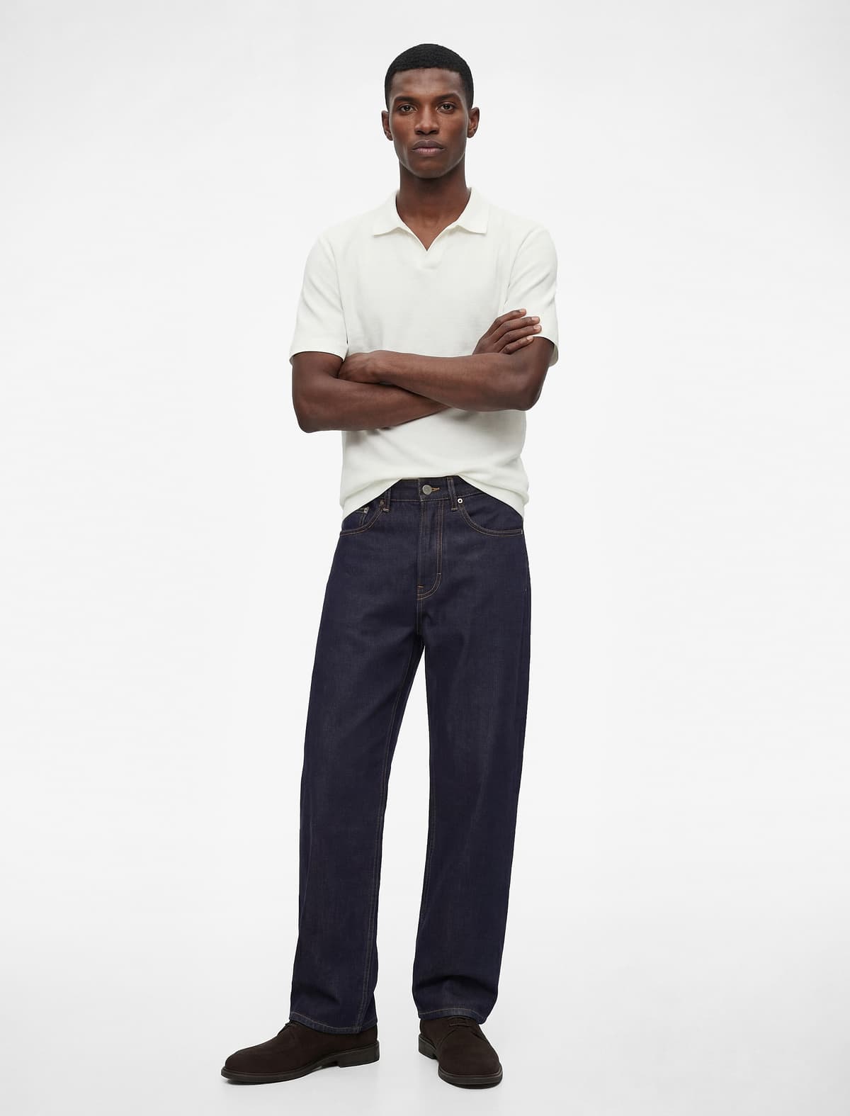 Normal Fit Qısaqol Teksturalı Əsas Polo Yakalı köynək