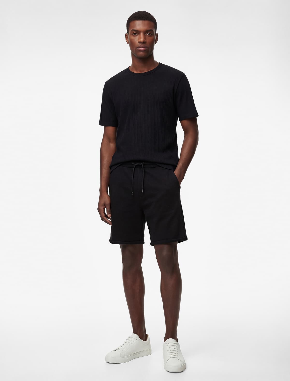 Normal fit Qısaqol Teksturalı Cüt Yaxalı tişört