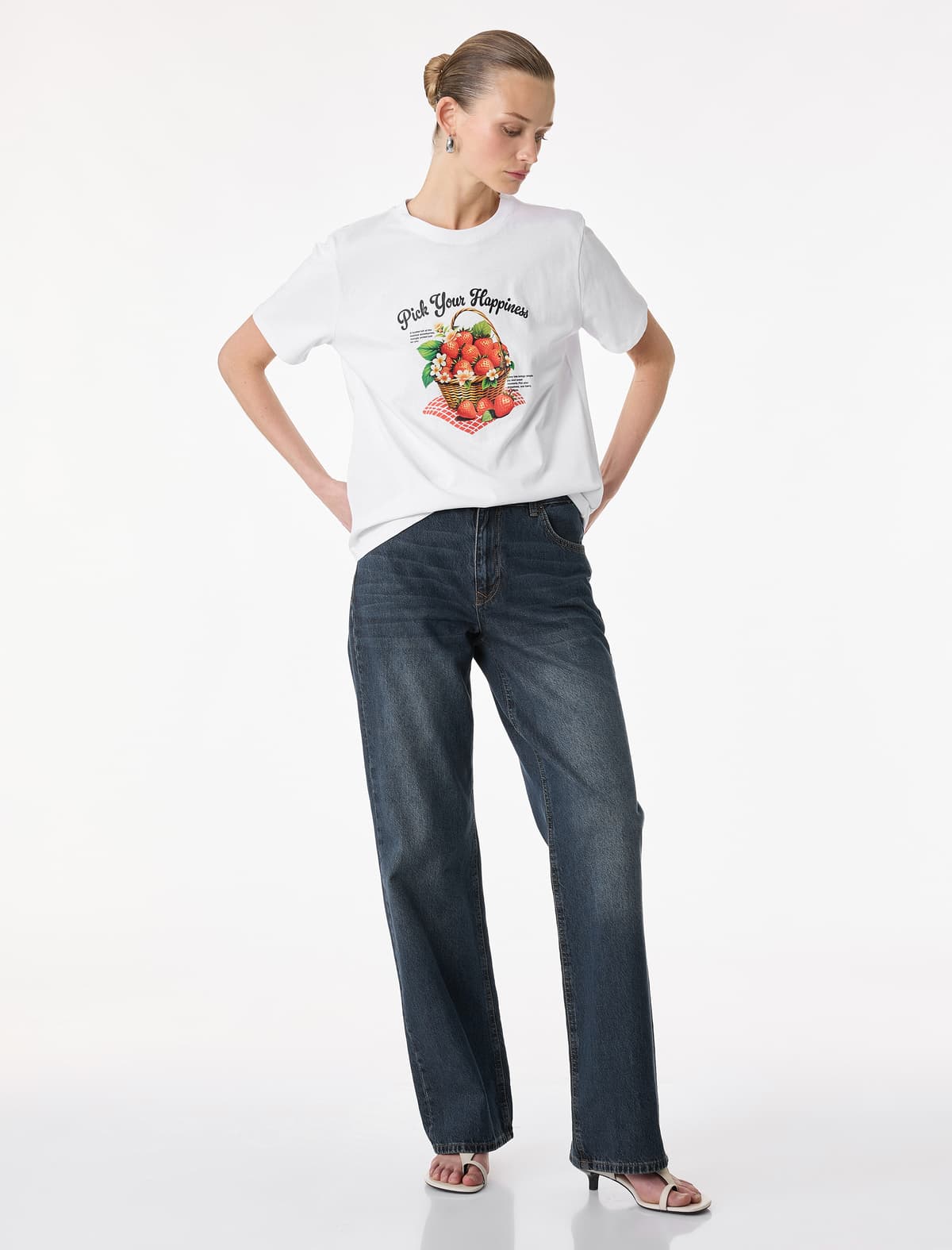 Regular Fit Qısaqol Ekipaj Yaka Pambıq Çaplı T-shirt