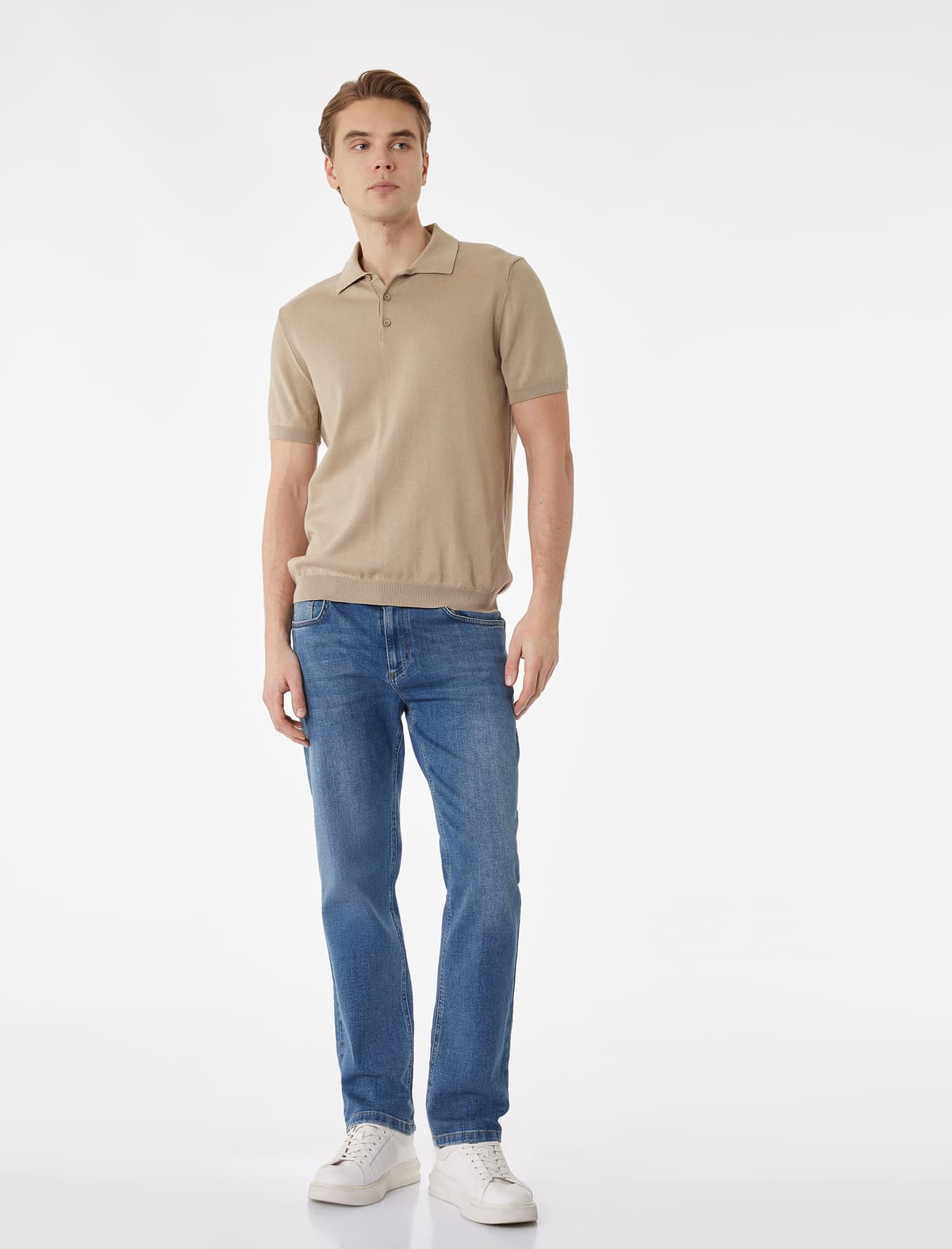 Normal Bel Pambıq Düz Fit Jean Şalvar - Mark Jean