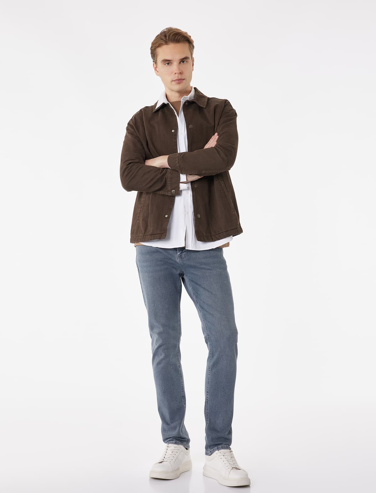 Normal Bel Cib Pambıq Slim Fit Jean Şalvar - Brad Jean