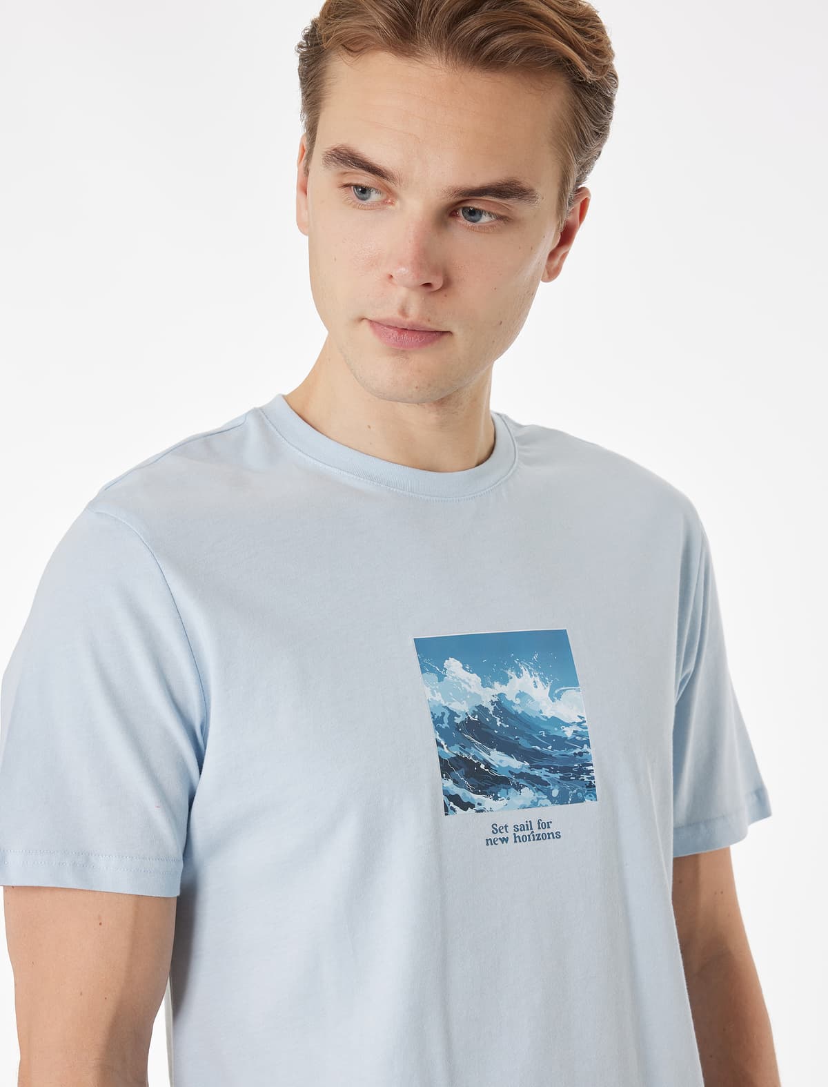 Normal Fit Qısaqol Pambıq Yakalı Çaplı Tikiş Detallı köynək