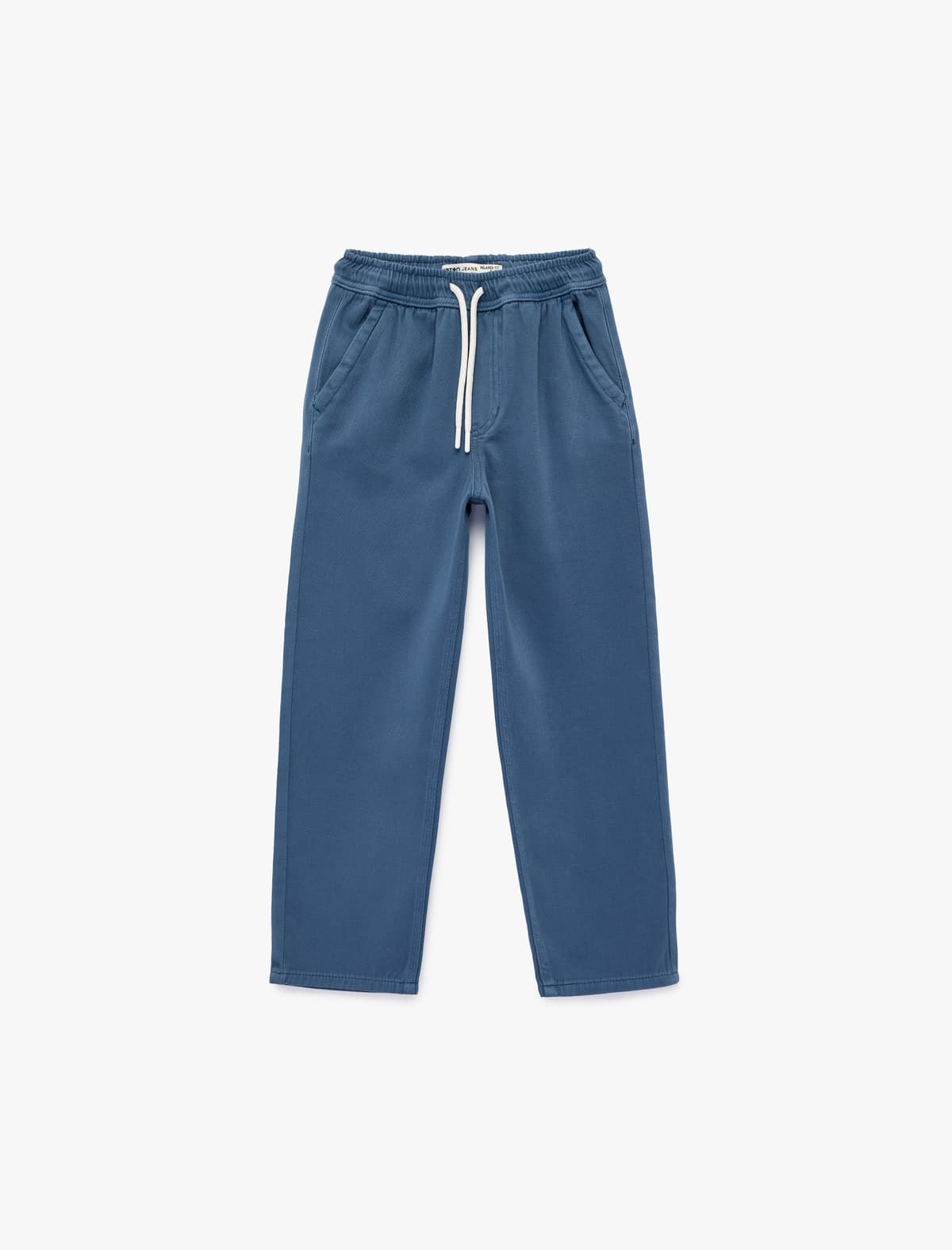 Pambıq Bel Krujevalı Cibli Rahat-Fit Denim Şalvar