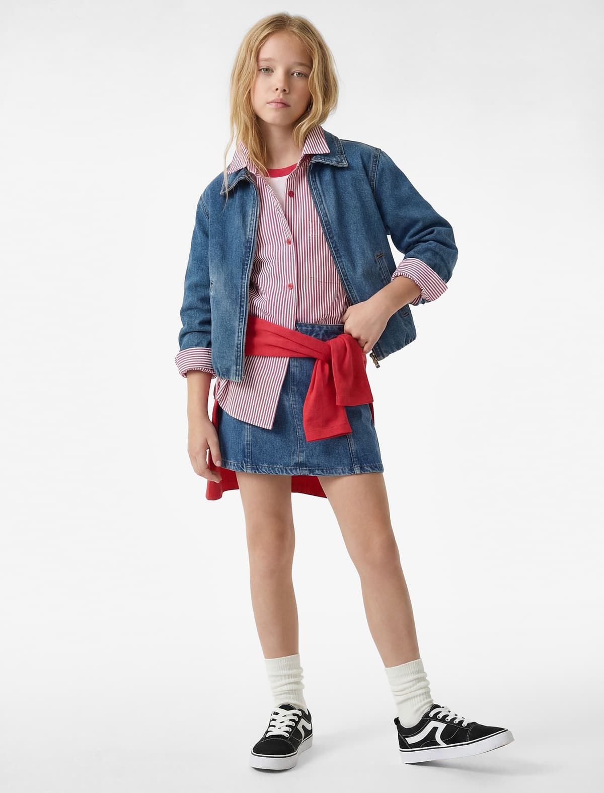 Pambıq A-Line Denim Etek