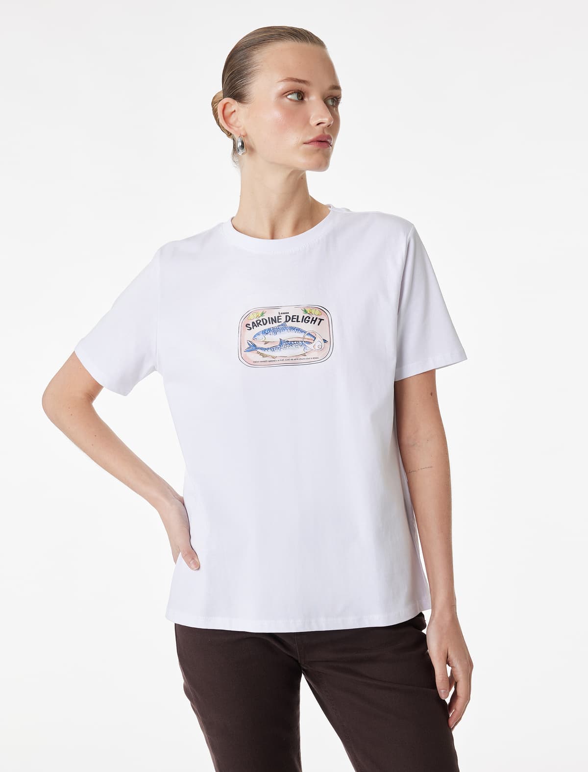 Regular Fit Qısaqol Pambıq Crew Boyun Çaplı T-shirt