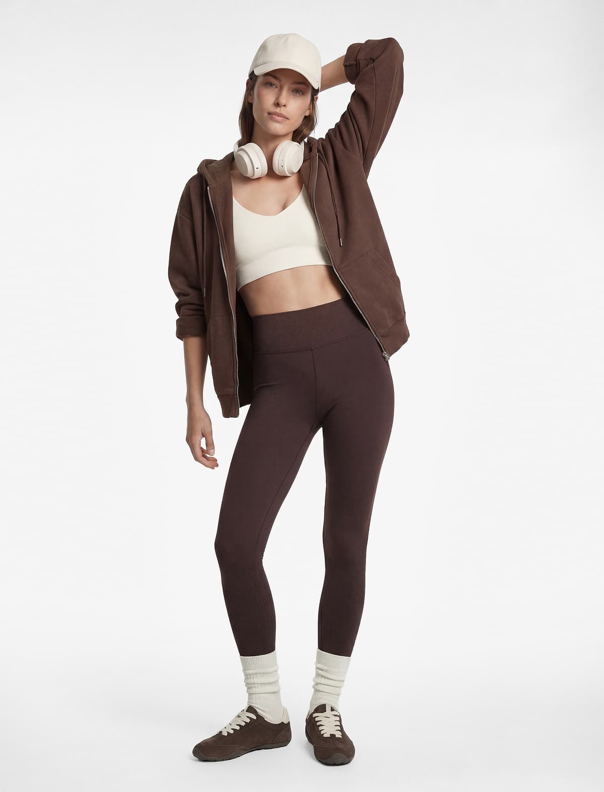 Yüksək Bel Tikiş Detallı Slim fit İdman Koltuk