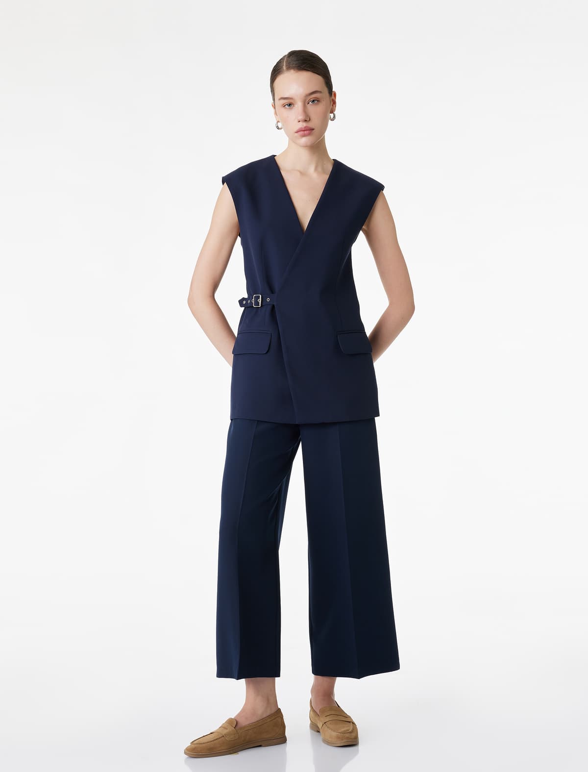 Culotte Fit Qısa Geniş Paçalı Parça Şalvar