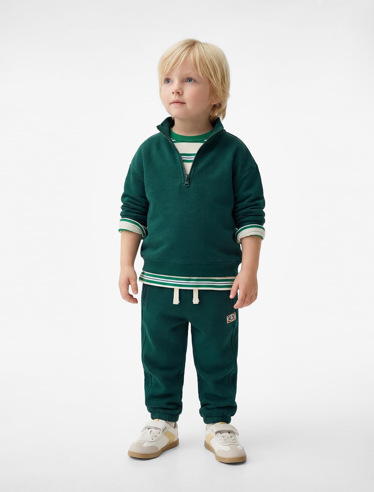 Pambıq Uzunqol Yarım Fermuar Standlı Yaxası Sweatshirt