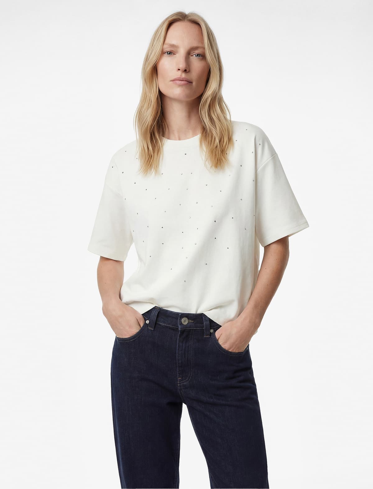 Normal Fit Qısaqol Ekipaj Yakalı Daş T-shirt