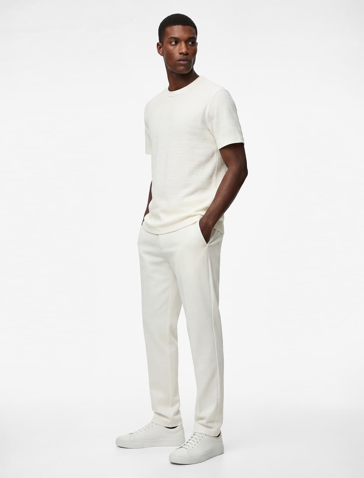 Slim fit Viskoz Qarışıqlı Cib Düyməli Chino Şalvar