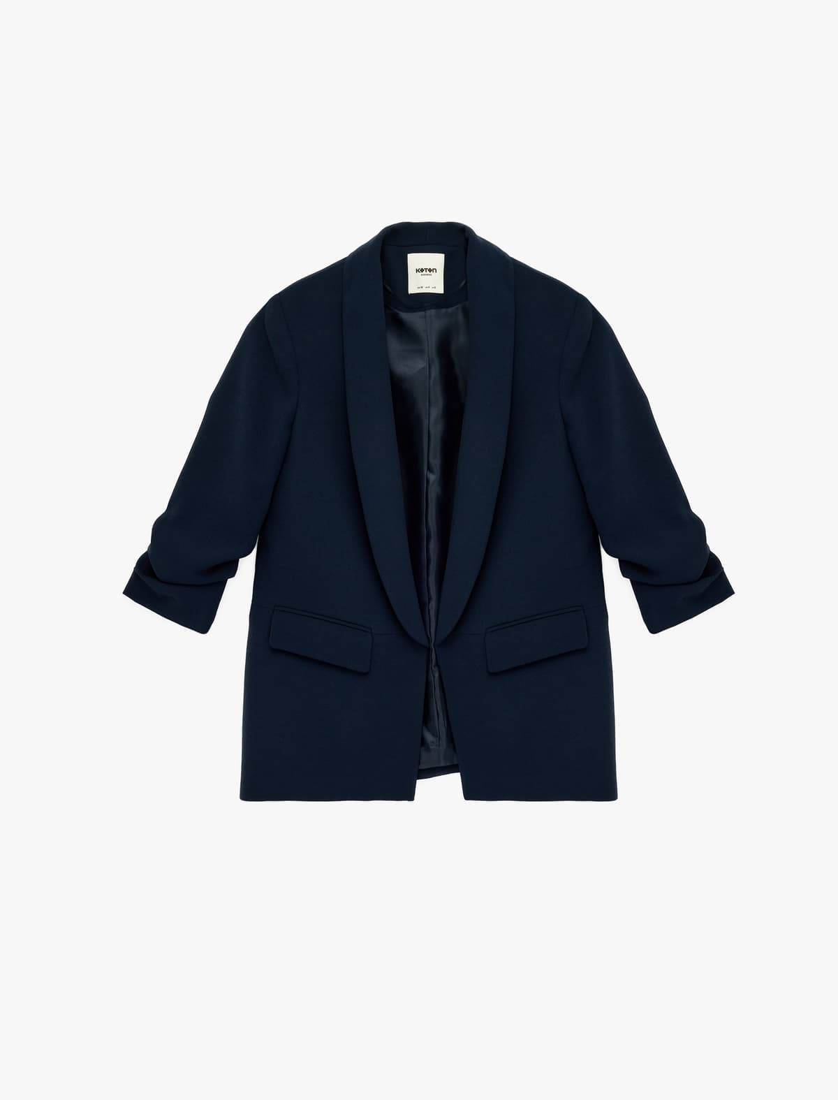 Şal Yaxa 3/4 Qol Uzun Blazer Gödəkçə