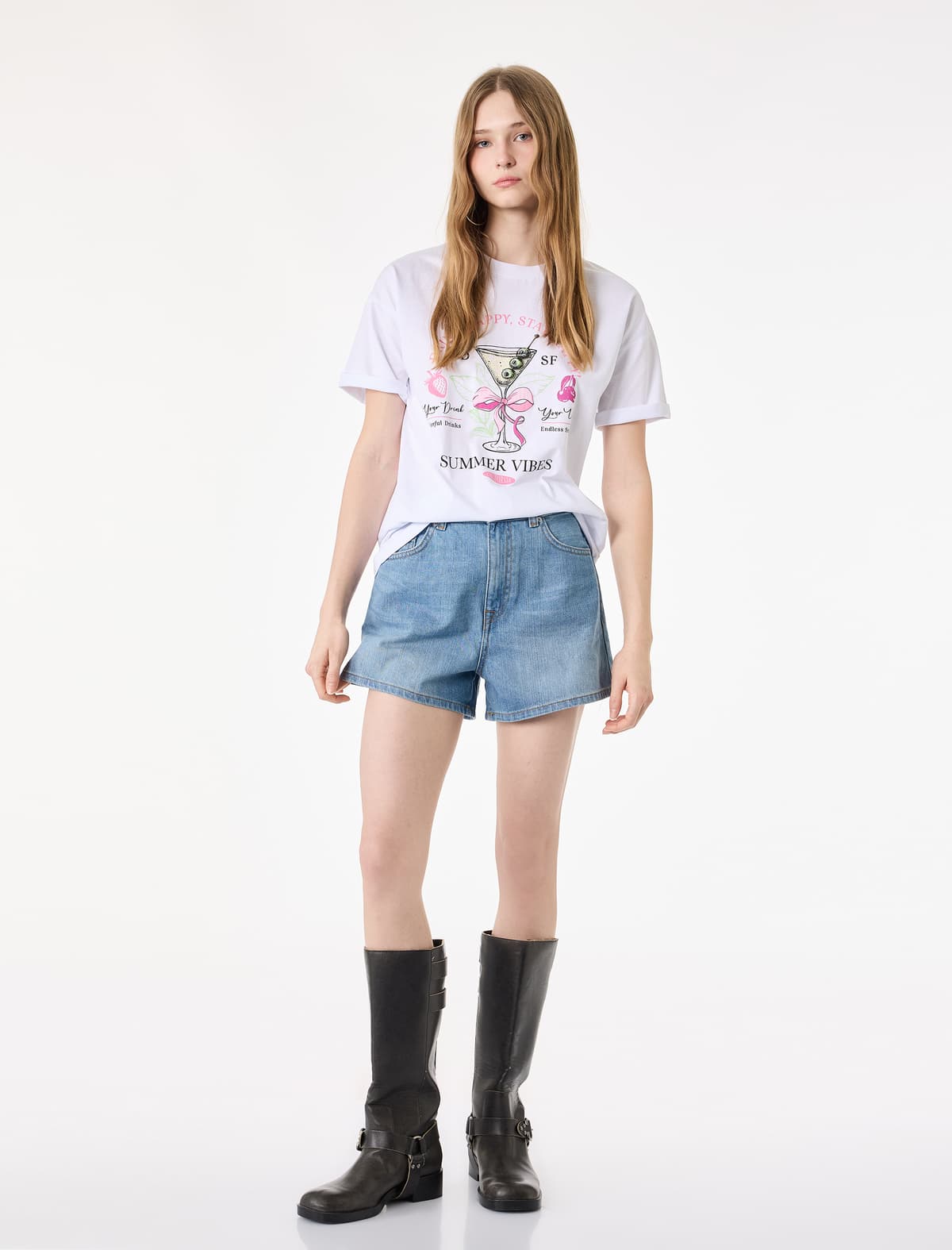 Rahat Fit Qısaqol Ekipaj Yakalı Çaplı T-shirt
