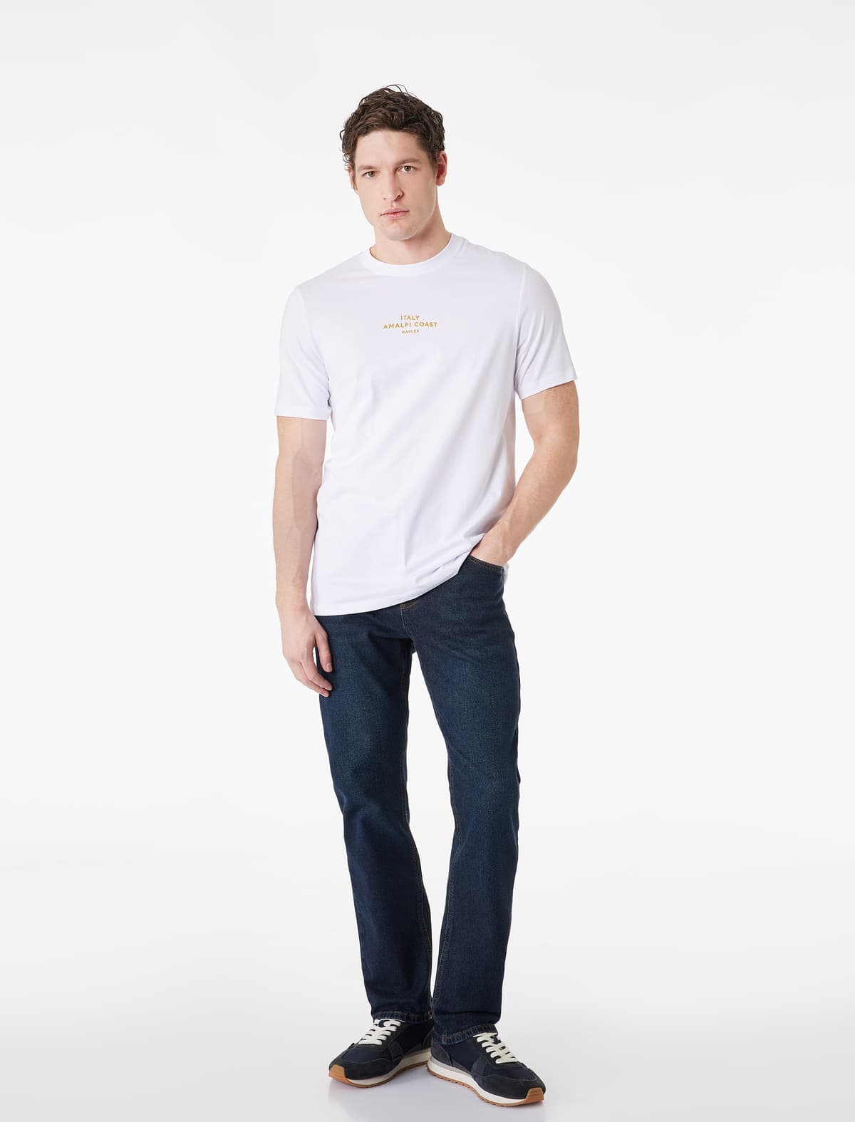 Regular Fit Qısaqol Ekipaj Yaka Pambıq Arxa Çaplı T-shirt