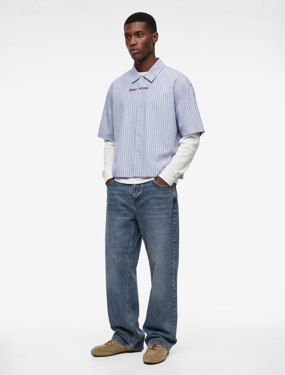 Normal Bel Pambıq Cib Vintage Düz Fit Jean Şalvar