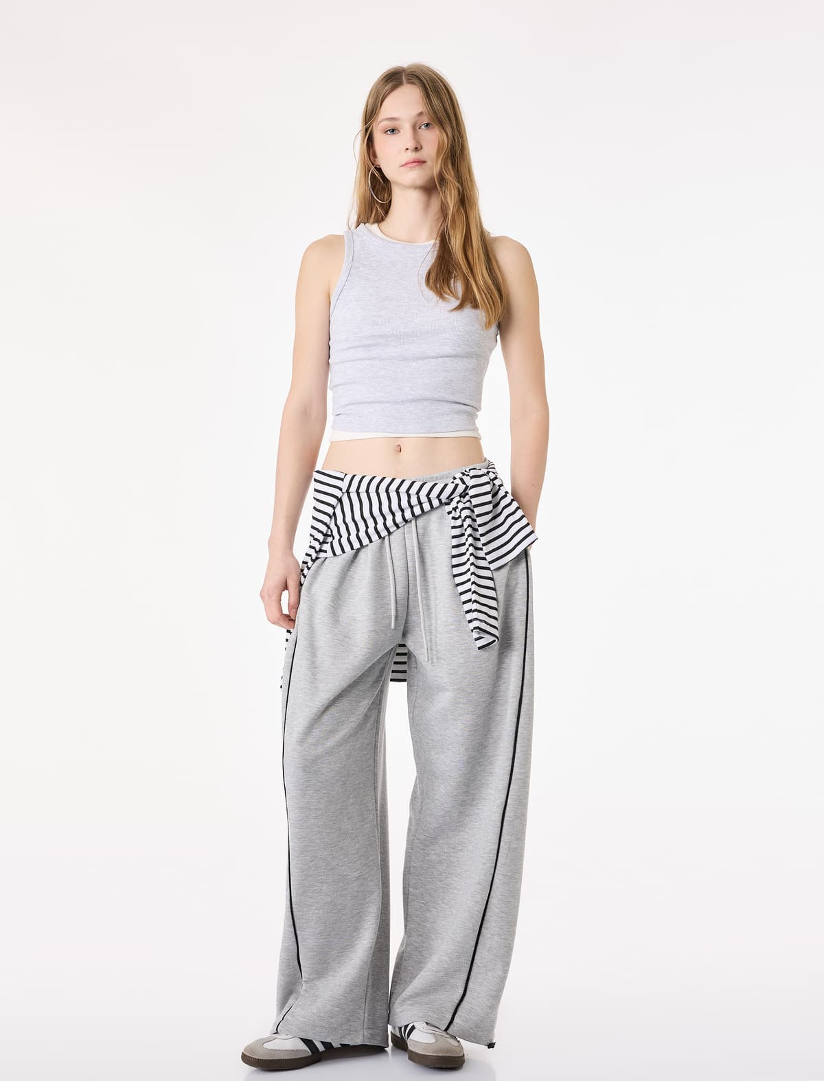 Krujevalı Bel və Boru ilə Böyük Boy Jogger Sweatpants