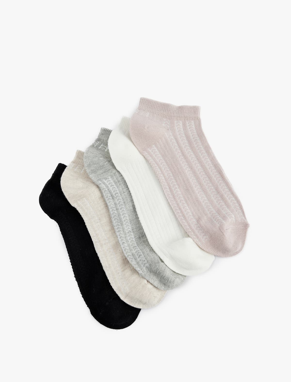 5 pambıq teksturalı çəkmə corab dəsti