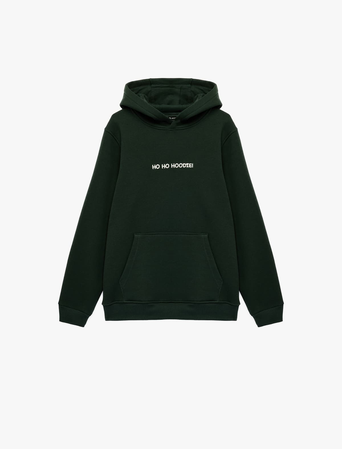 Uzunqol Kenquru Cibli Şal Yeni İl Temalı Naxışlı Kapşonlu Sweatshirt